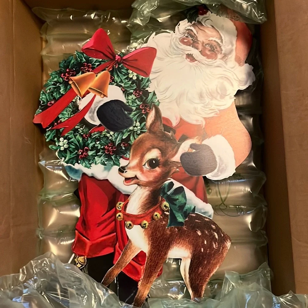Cracker Barrel Multicolored Light Up Metal African American Santa